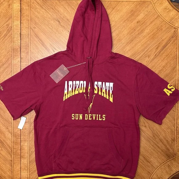 Mitchell & Ness Arizona State Sun Devils Pregame Hoodie Size Large Maroon Fleece